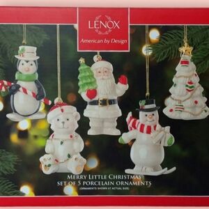 Lenox MERRY LITTLE CHRISTMAS ORNAMENTS Set of 5